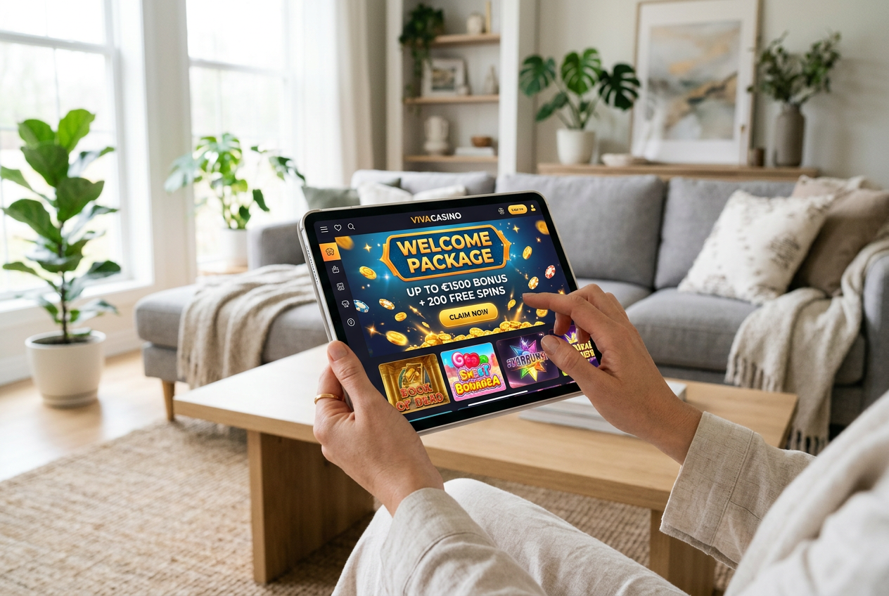 Digitala casinobonusar och kampanjer visas på en surfplatta.